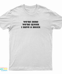 We're Here We're Queer I Have A Brick T-Shirt