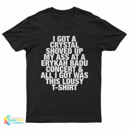 I Got A Crystal Shoved Up My Ass At A Erykah Badu Concert And All I Got Was This Lousy T-Shirt
