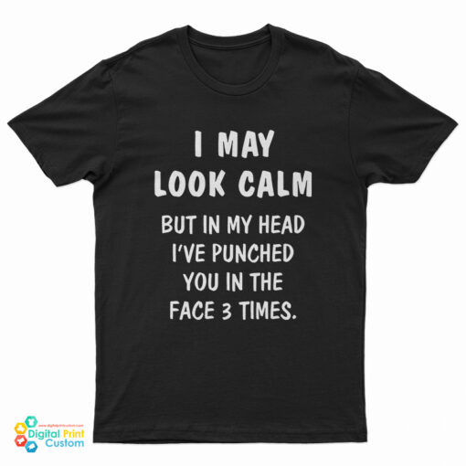 I May Look Calm But In My Head I've Punched You In The Face 3 Times T-Shirt