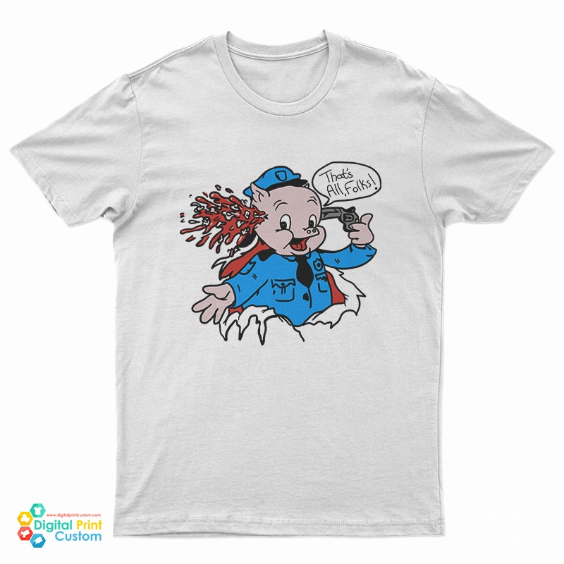 Joe Joegan Porky Pig That's All Folks T-Shirt