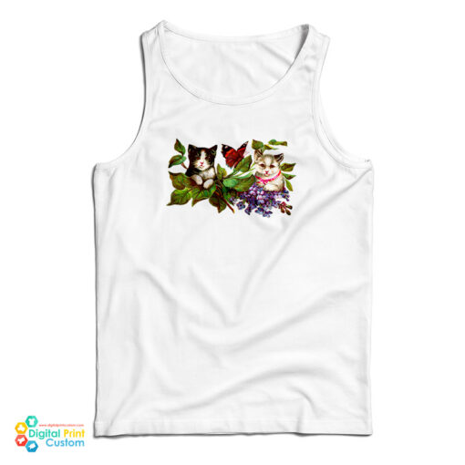 Cute Cat and Butterfly Tank Top