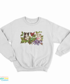 Cute Cat and Butterfly Sweatshirt