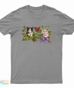Cute Cat and Butterfly T-Shirt