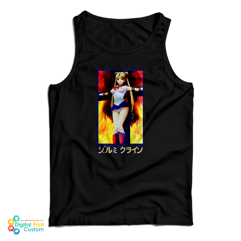 Sailor Moon On Burning Cross Tank Top