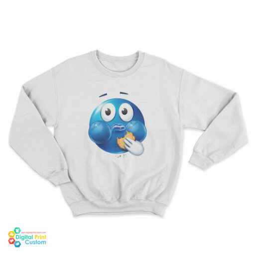 Blue Emoji Eating A Cookie Sweatshirt