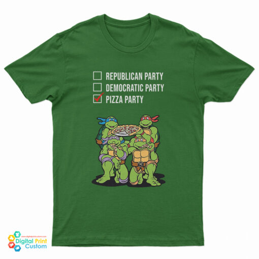 Ninja Turtles Republican Party Democratic Party Pizza Party T-Shirt