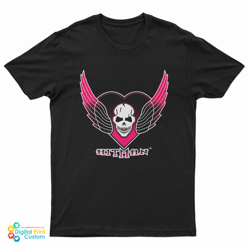 Get It Now The Hitman Bret Hart Skull Wings Logo T-Shirt
