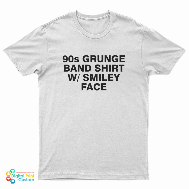 90s Grunge Band Shirt W Smiley Face TShirt For UNISEX