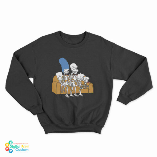 The Simpsons Halloween Skeleton Family On Couch Sweatshirt
