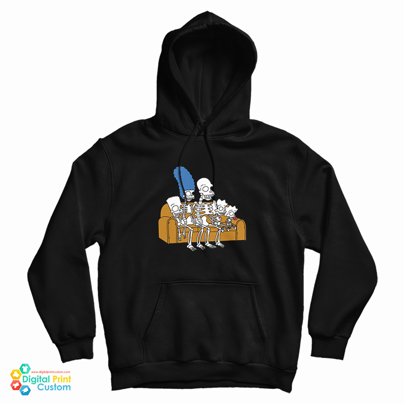 The Simpsons Halloween Skeleton Family On Couch Hoodie