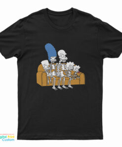 The Simpsons Halloween Skeleton Family On Couch T-Shirt