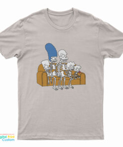 The Simpsons Halloween Skeleton Family On Couch T-Shirt