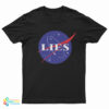 NASA LIES Flat Earth Logo Parody T-Shirt