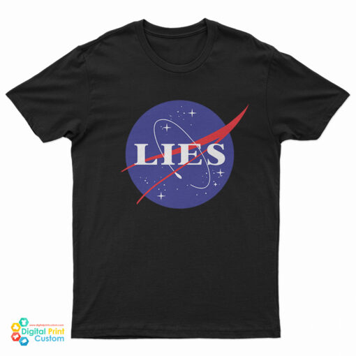 NASA LIES Flat Earth Logo Parody T-Shirt