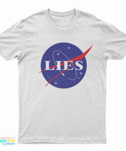 NASA LIES Flat Earth Logo Parody T-Shirt