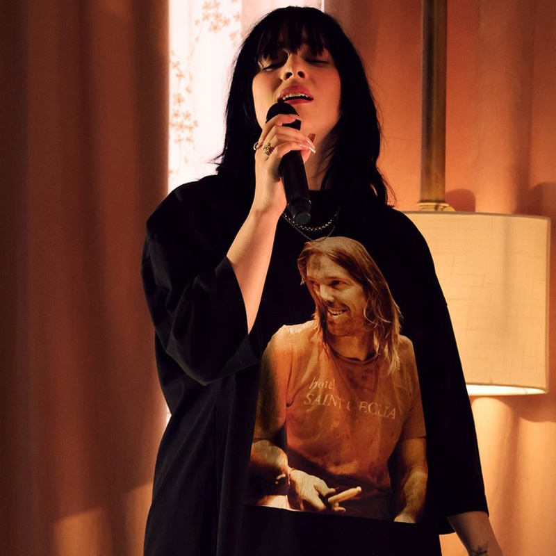Billie Eilish Wearing A Taylor Hawkins T-Shirt