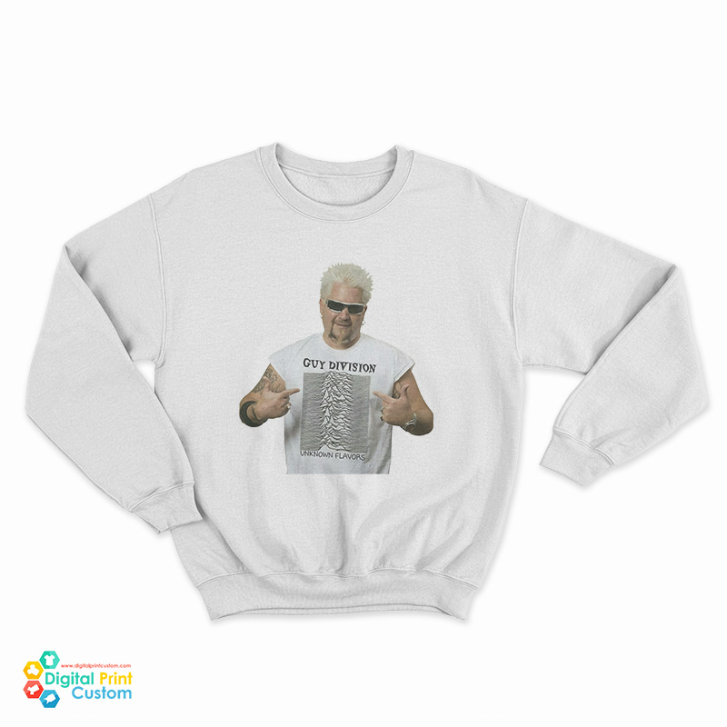 Guy Fieri Wearing Guy Division Parody Logo Sweatshirt