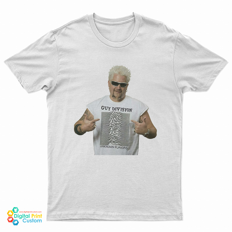Guy Fieri Wearing Guy Division Parody Logo T-Shirt