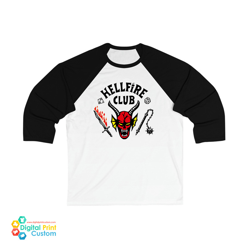 Stranger Things Hellfire Club 3/4 Sleeve Baseball T-Shirt