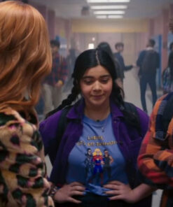 Kamala Khan Iman Vellani Ladies Let’s Get Information Carol Danvers T-Shirt