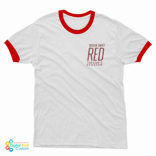 Taylor Swift Red Taylor's Version Album Cover Ringer T-Shirt