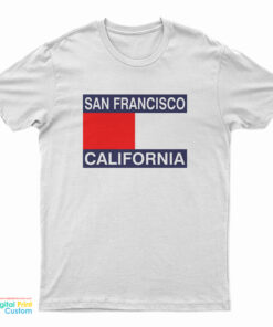 Vtg 90s Tommy Hilfiger San Francisco California Parody Big Flag T-Shirt