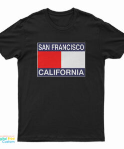 Vtg 90s Tommy Hilfiger San Francisco California Parody Big Flag T-Shirt