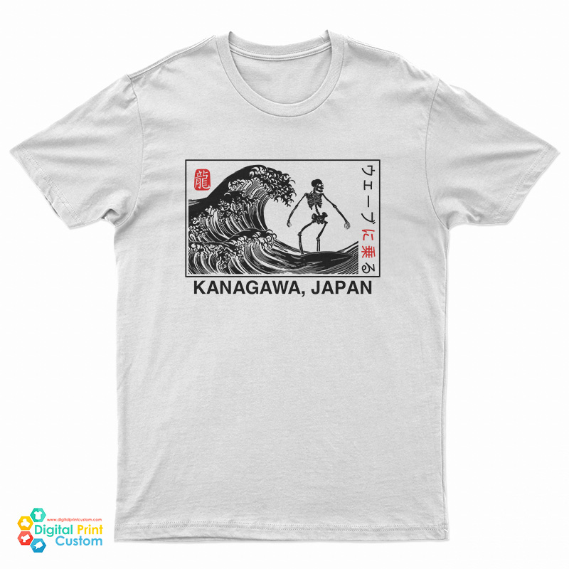 Kanagawa Wave Surfing Skeleton T-Shirt