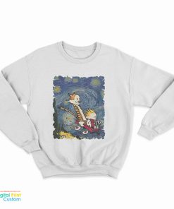 Calvin And Hobbes Van Gogh Starry Night Sweatshirt