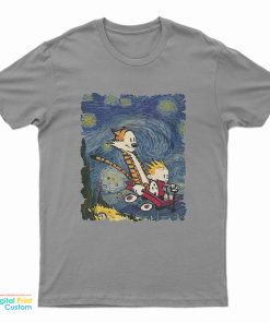 Calvin And Hobbes Van Gogh Starry Night T-Shirt