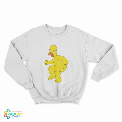 Homer Simpson Nude Funny Cartoon Sweatshirt