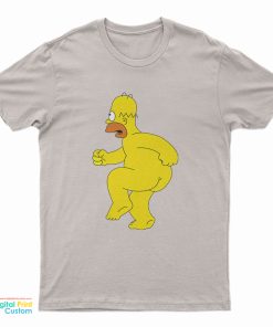 Homer Simpson Nude Funny Cartoon T-Shirt
