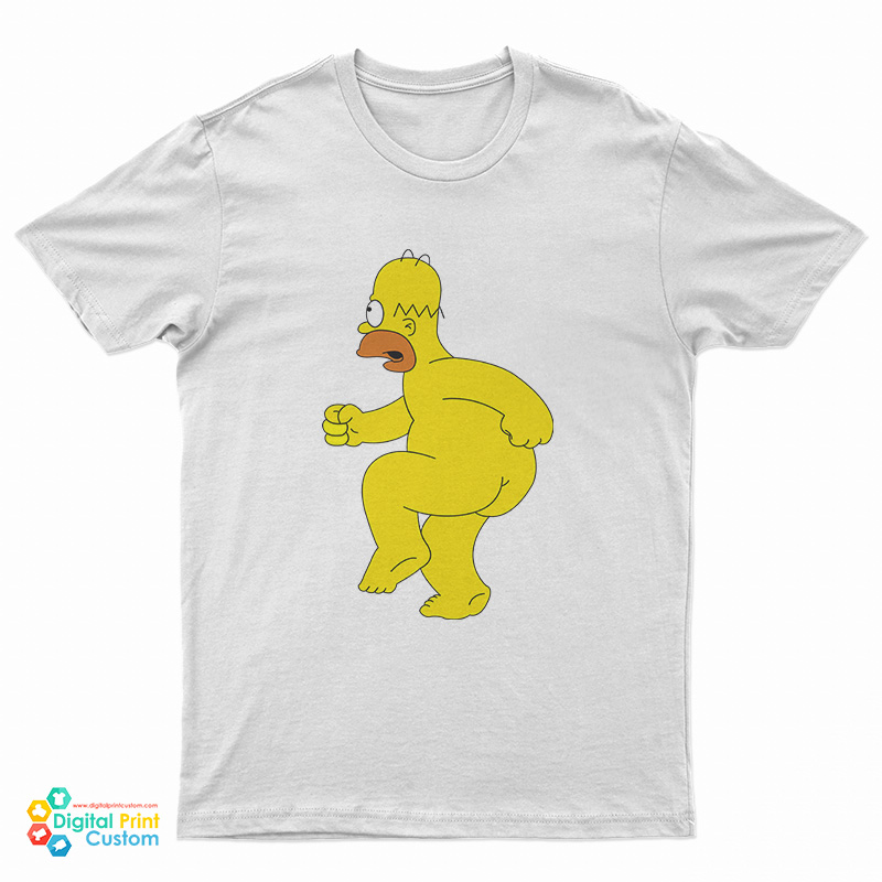 Homer Simpson Nude Funny Cartoon T-Shirt