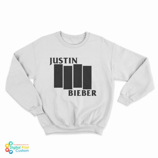 Justin Bieber Black Flag Logo Parody Sweatshirt
