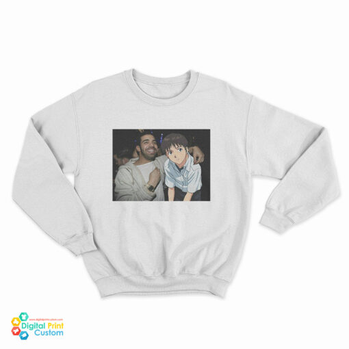 Drake Evangelion Rapper With Shinji Ikari Anime Sweatshirt