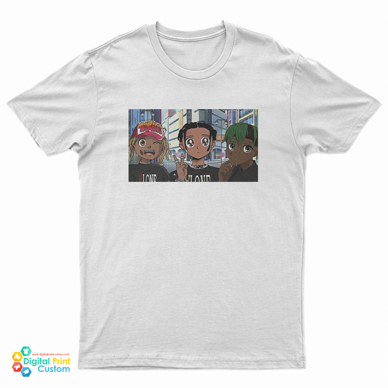 ASAP Rocky X Playboi Carti X Lil Uzi Anime T-Shirt