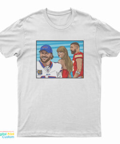 Distracted Girlfriend Taylor's Buffalo Bills And Kansas City Chiefs Travis Kelce T-Shirt