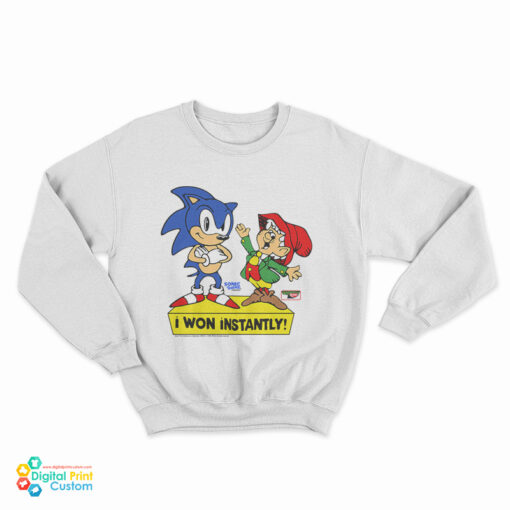 Vintage Sonic And Keebler Elf I Won Instantly Sweatshirt