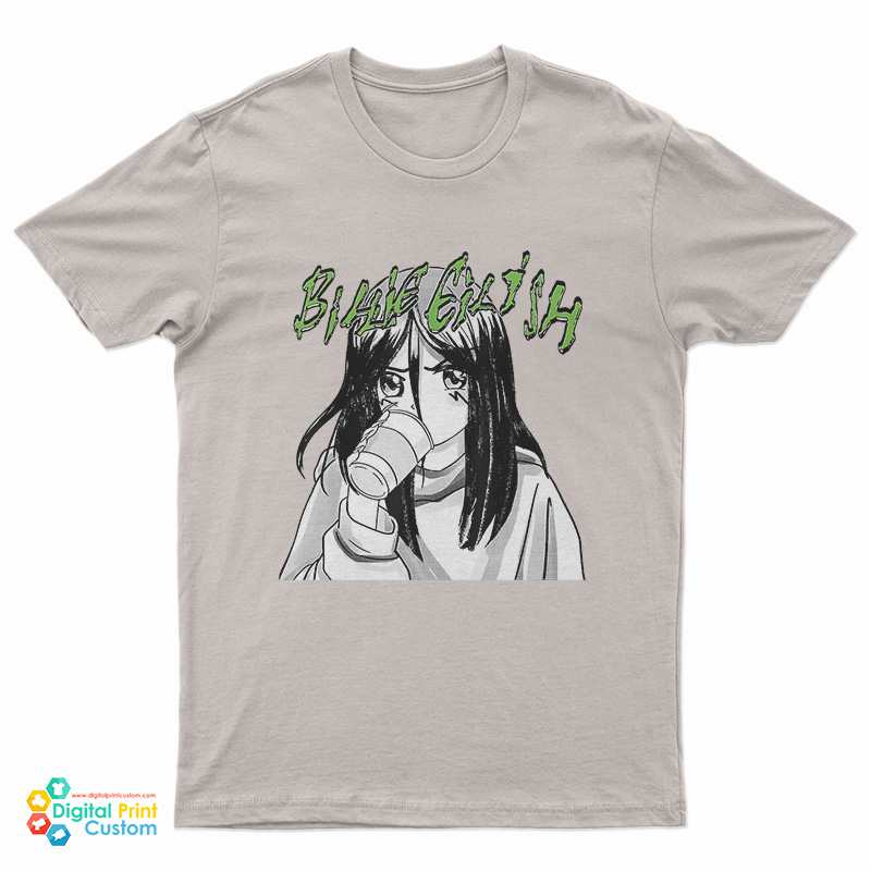 Billie Eilish Anime Portrait With Cup T-Shirt