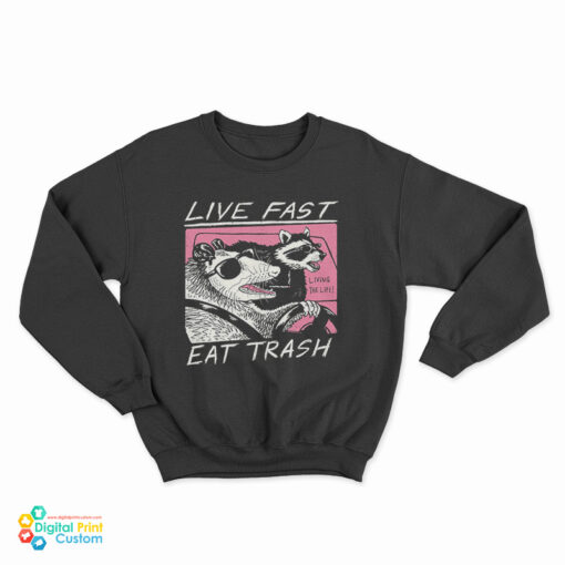 Live Fast Eat Trash Animal Raccoon Sweatshirt