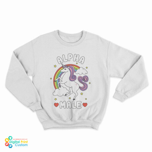 Alpha Male Unicorn Rainbow Meme Sweatshirt