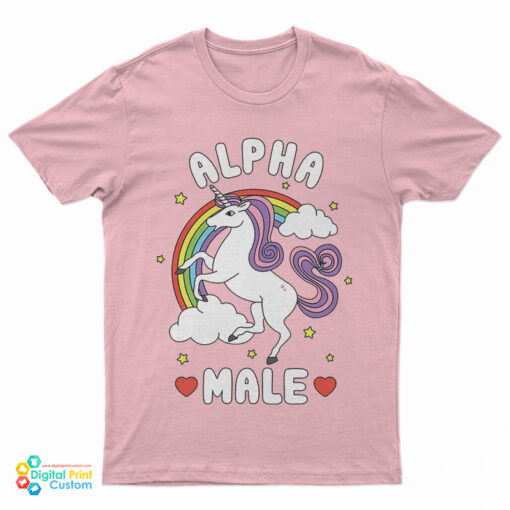 Alpha Male Unicorn Rainbow Meme T-Shirt
