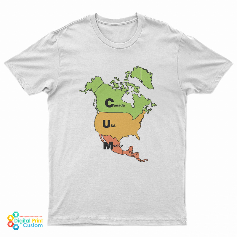 Cum Map Canada USA And Mexico T-Shirt
