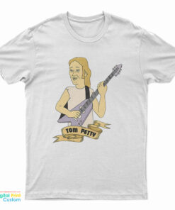 Girl Playing Guitar Tom Petty Cartoon T-Shirt
