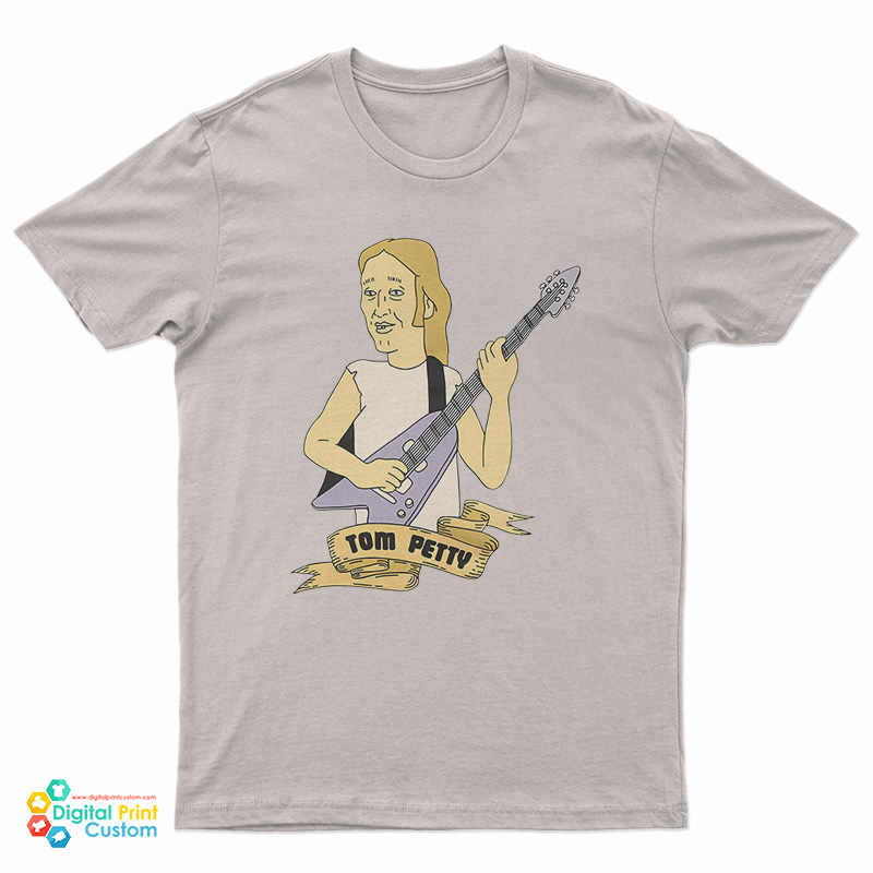 Girl Playing Guitar Tom Petty Cartoon T-Shirt