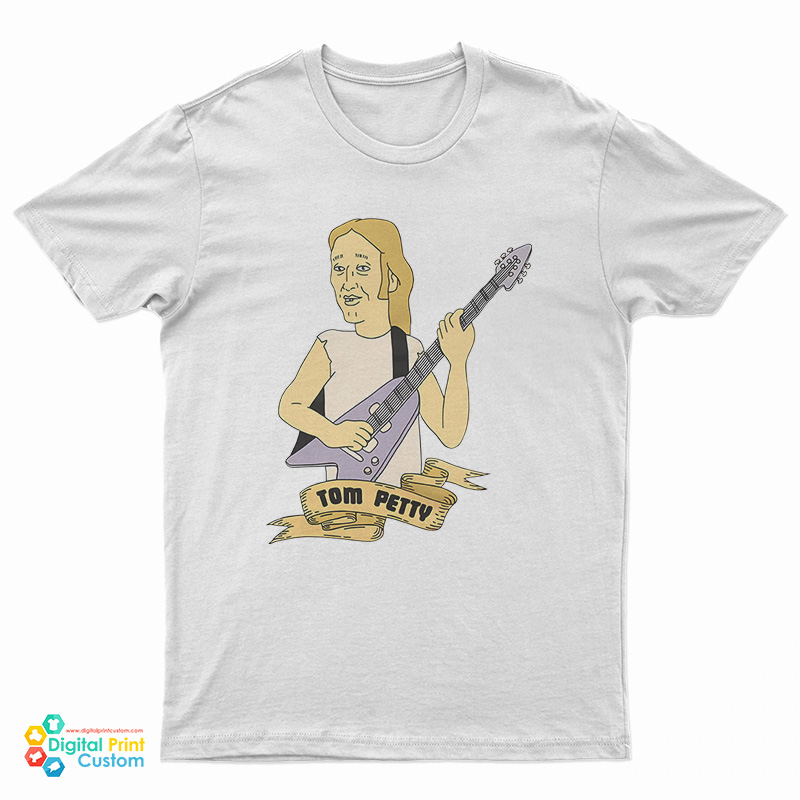 Girl Playing Guitar Tom Petty Cartoon T-Shirt