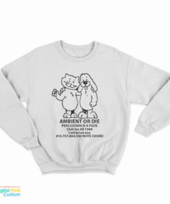Ambient Or Die Percussion Is A Fuck Chill Em All 1989 I Am Brian Eno Note Chord Sweatshirt