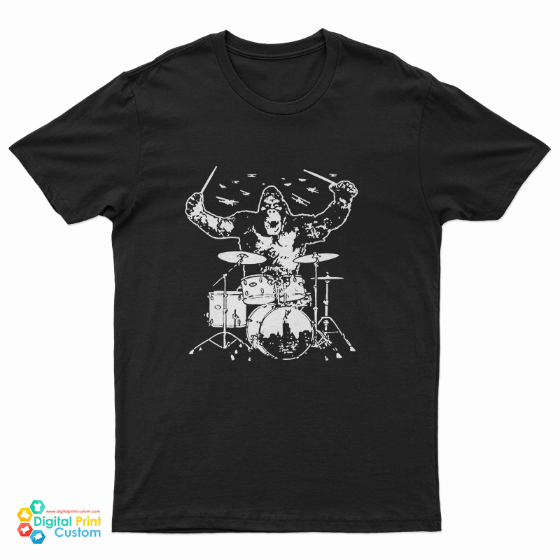 King Kong Playing Drums T-Shirt