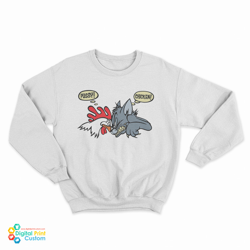 Vintage 1993 No Fear Pussy Vs Chicken Sweatshirt