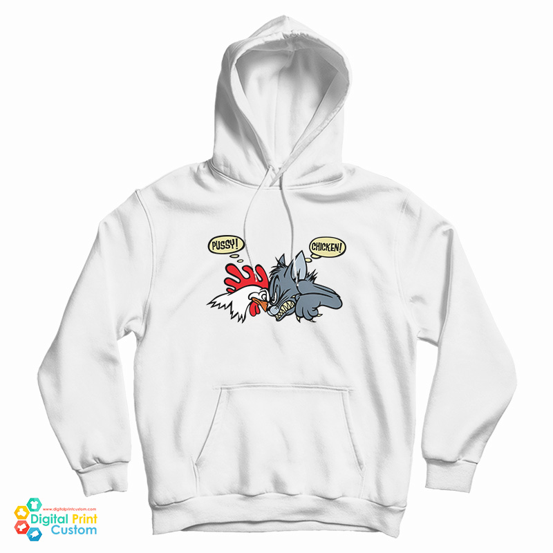 Vintage 1993 No Fear Pussy Vs Chicken Hoodie